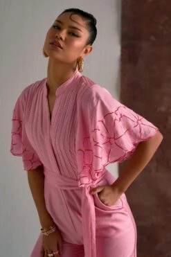 Sakshi Khetterpal Cherry Blossom Chanderi Jumpsuit -Echo Clothing Store 6124sk51 3