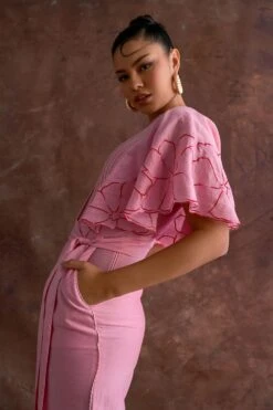 Sakshi Khetterpal Cherry Blossom Chanderi Jumpsuit -Echo Clothing Store 6124sk51 6