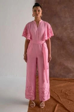 Sakshi Khetterpal Cherry Blossom Chanderi Jumpsuit -Echo Clothing Store 6124sk51 8