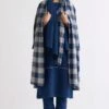 Three Navy Blue Checkered Scarf