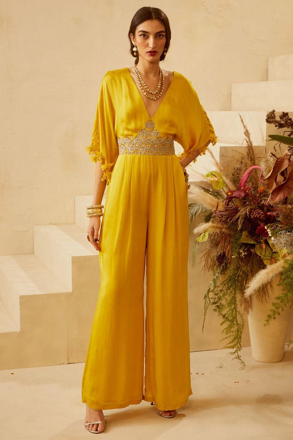 Bhumika Sharma Yellow Embellished Jumpsuit 1 Bhumika Sharma Yellow Embellished Jumpsuit
