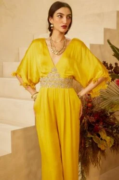 Bhumika Sharma Yellow Embellished Jumpsuit 5 Bhumika Sharma Yellow Embellished Jumpsuit -Echo Clothing Store 61bs29 3