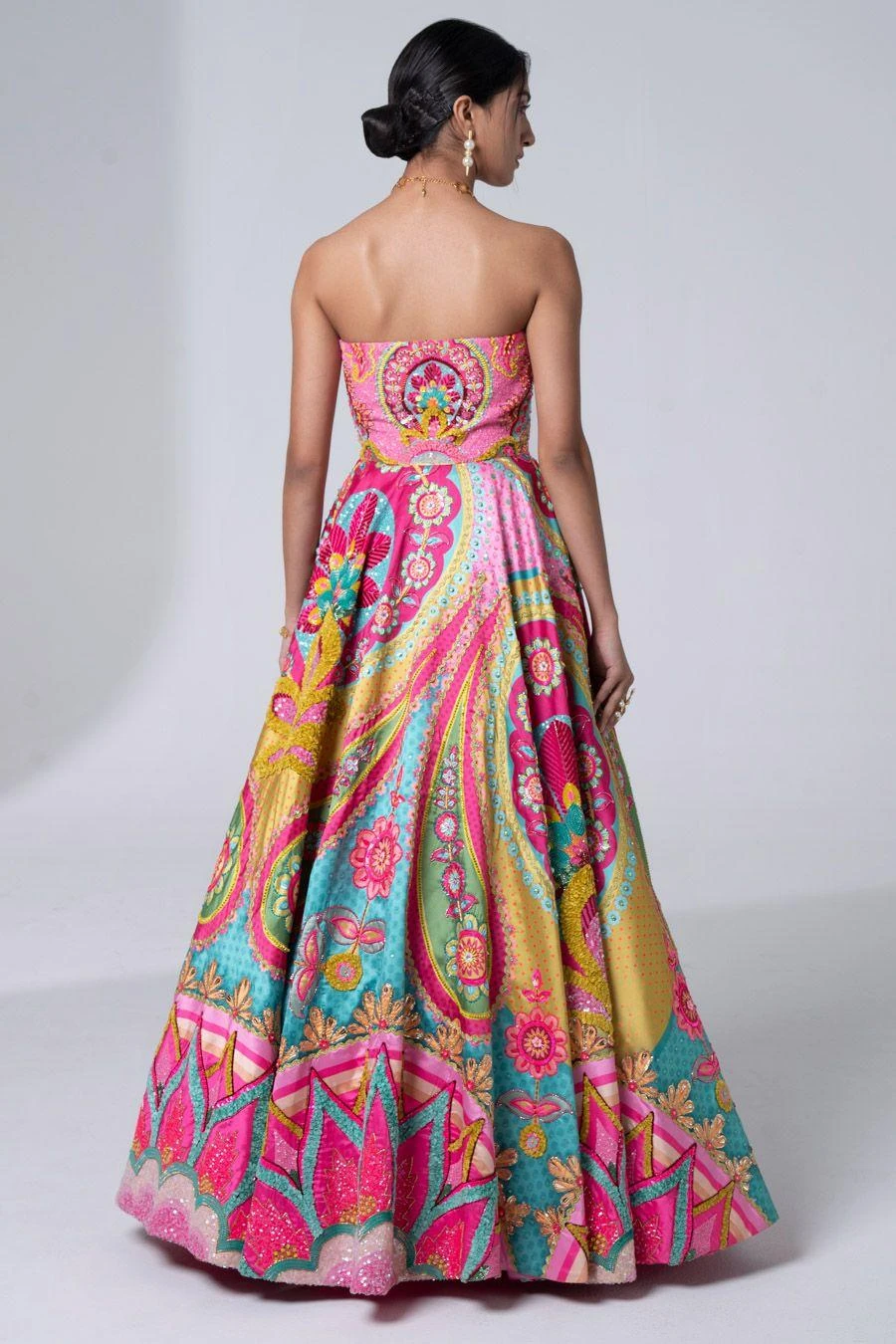 Siddhartha Bansal Pink 3-D Embellished Gown 3 Siddhartha Bansal Pink 3-D Embellished Gown - Image 3