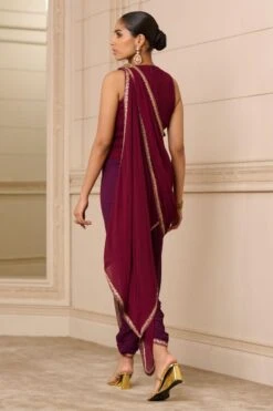 Tarun Tahiliani Purple Draped-dhoti Concept Sari Set 7 Tarun Tahiliani Purple Draped-dhoti Concept Sari Set -Echo Clothing Store 6423ttw45 4
