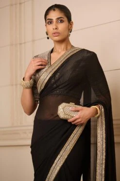 Tarun Tahiliani Black Hand Embellished Sari Set 6 Tarun Tahiliani Black Hand Embellished Sari Set -Echo Clothing Store 6423ttw46 3