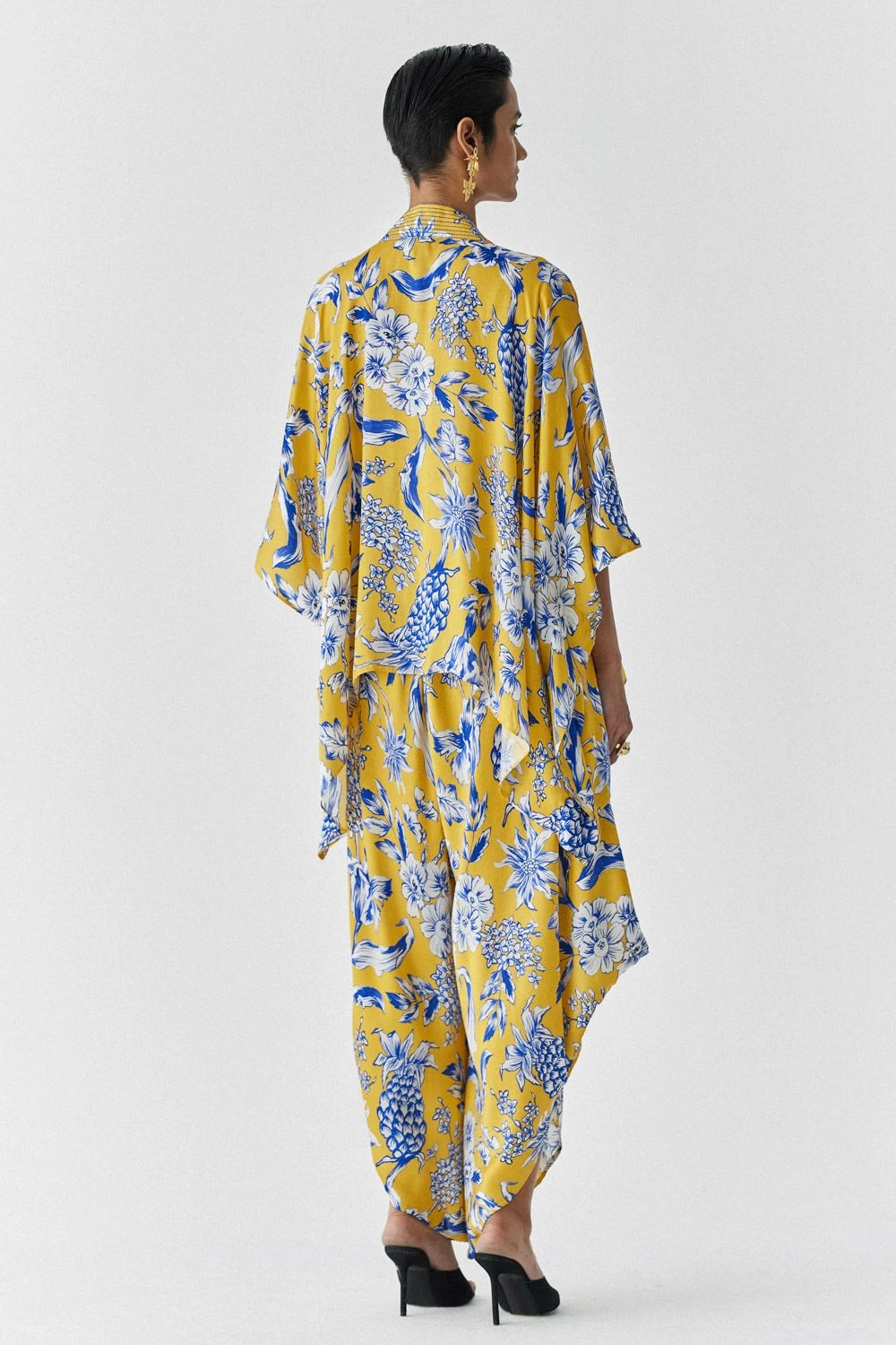 Studio RIGU Yellow Pineapple Printed Jumpsuit & Cape Set 4 Studio RIGU Yellow Pineapple Printed Jumpsuit & Cape Set - Image 4