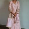 Shorshe Ash Pink Hand Embellished Dupatta