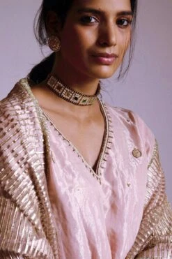 Shorshe Ash Pink Hand Embellished Dupatta 5 Shorshe Ash Pink Hand Embellished Dupatta -Echo Clothing Store 7323sho23 3