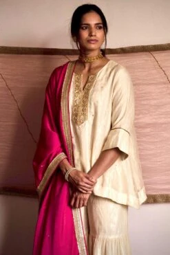 Shorshe Pink Handwoven Dupatta -Echo Clothing Store 7323sho27 3