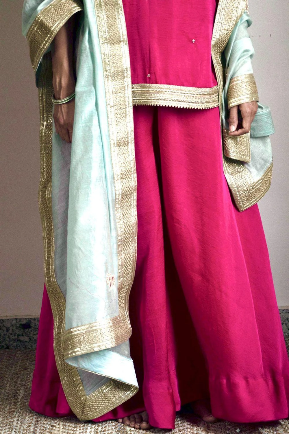 Shorshe Pale Blue Handwoven Dupatta 2 Shorshe Pale Blue Handwoven Dupatta - Image 2