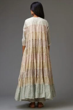 KORA Hand Block Printed Tiered Kurta Set 9 KORA Hand Block Printed Tiered Kurta Set -Echo Clothing Store 7623ka30 5