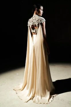 Agunj Ivory Floral Embellished Concept Sari Set 7 Agunj Ivory Floral Embellished Concept Sari Set -Echo Clothing Store 7723aj8 4