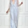 Dilnaz Ice Grey Embellished Kaftan & Jumpsuit