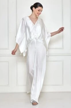 Dilnaz Frost White Kaftan & Jumpsuit