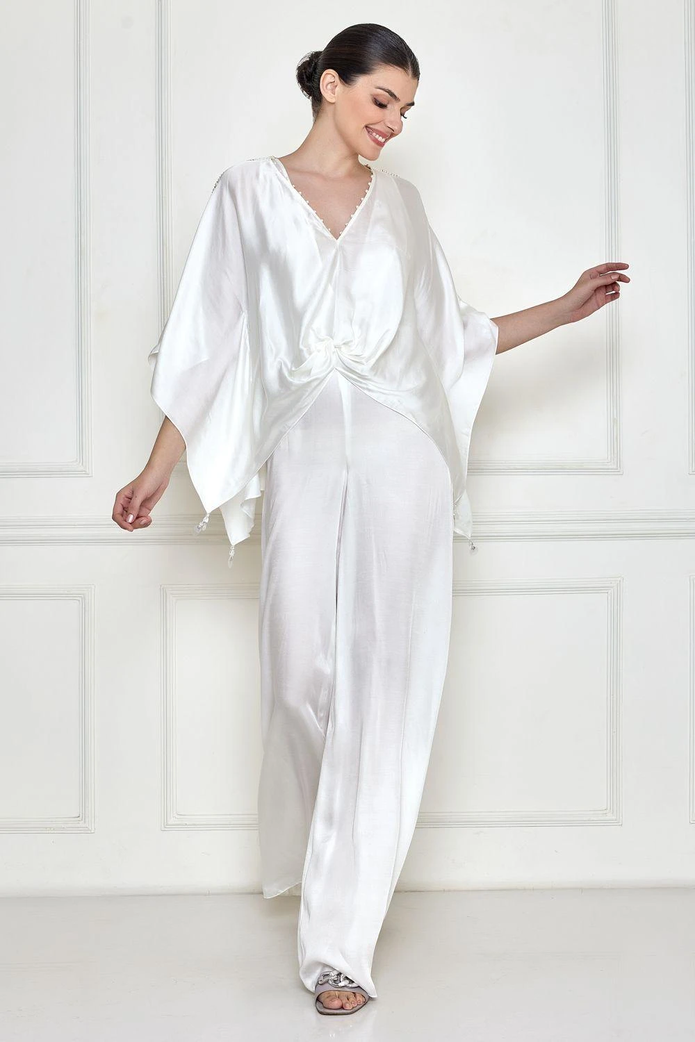 Dilnaz Frost White Kaftan & Jumpsuit 1 Dilnaz Frost White Kaftan & Jumpsuit