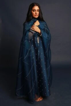 Deep Thee Teal Blue Embroidered Kurta Set