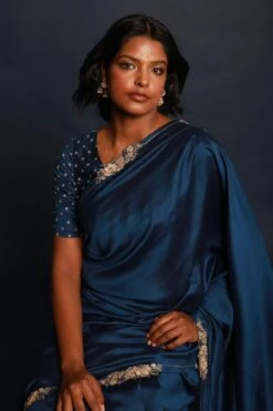 Deep Thee Teal Blue Embellished Sari Set -Echo Clothing Store 78deepthee2 3
