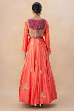 Debyani Peach Embellished Kalidar Anarkali Set 9 Debyani Peach Embellished Kalidar Anarkali Set -Echo Clothing Store 7923di4 5
