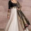 Tarun Tahiliani Color-blocked Monochrome Anarkali Set