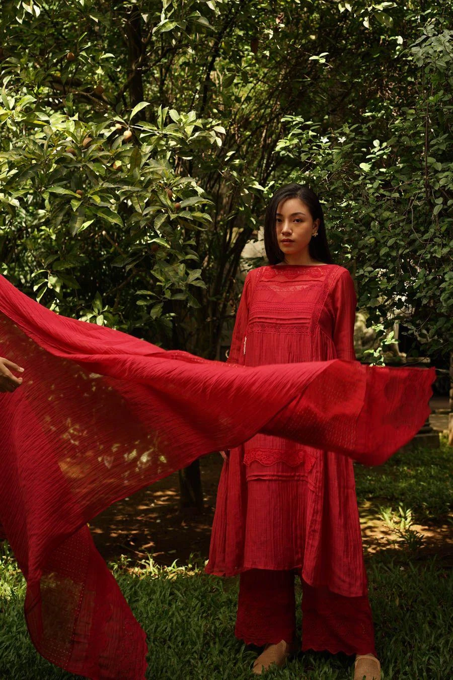 Baju Red May Handcrafted Dupatta 3 Baju Red May Handcrafted Dupatta - Image 3