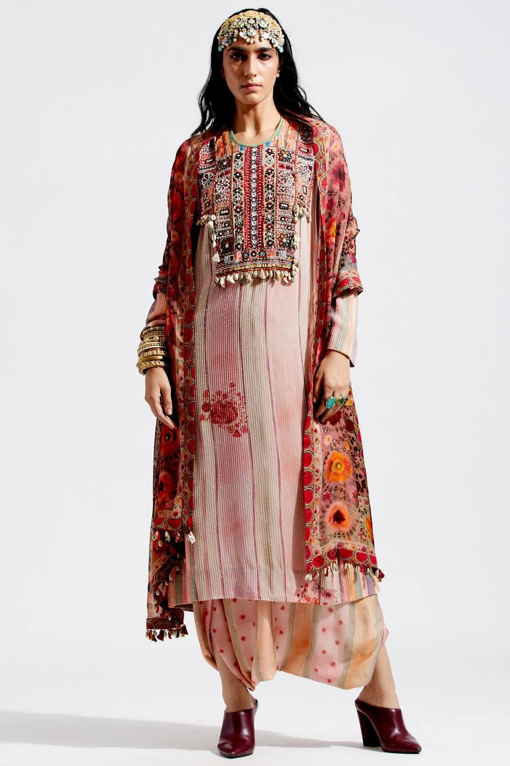 Aseem Kapoor Multi-coloured Sheer Silk Dupatta 1 Aseem Kapoor Multi-coloured Sheer Silk Dupatta