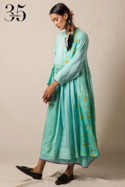 Injiri Sea Green Bandhani Dress 9 Injiri Sea Green Bandhani Dress -Echo Clothing Store 84inj1 4