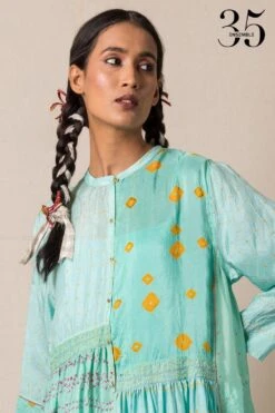 Injiri Sea Green Bandhani Dress 10 Injiri Sea Green Bandhani Dress -Echo Clothing Store 84inj1 5