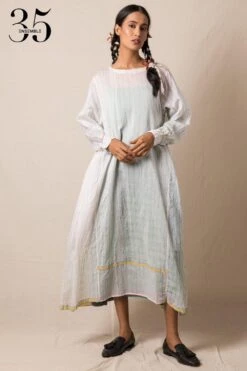 Injiri White Chanderi Dress