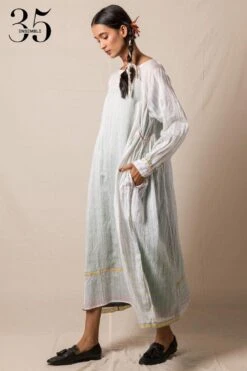 Injiri White Chanderi Dress -Echo Clothing Store 84inj7 3