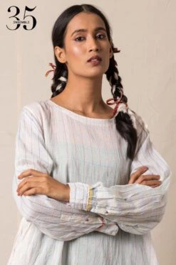 Injiri White Chanderi Dress -Echo Clothing Store 84inj7 4