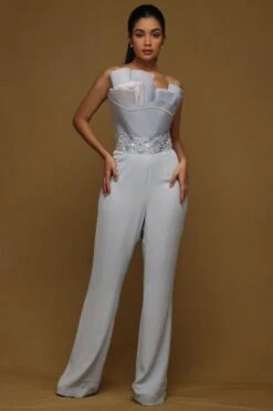 Shriya Som Blue Textured Jumpsuit