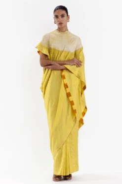 Medium Lime Handsfree Shibori Sari