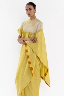 Medium Lime Handsfree Shibori Sari -Echo Clothing Store 8823sm2 3