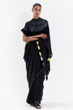 Medium Black Handsfree Shibori Sari