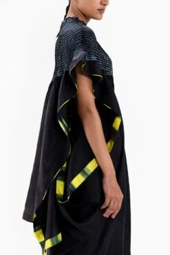 Medium Black Handsfree Shibori Sari -Echo Clothing Store 8823sm4 3