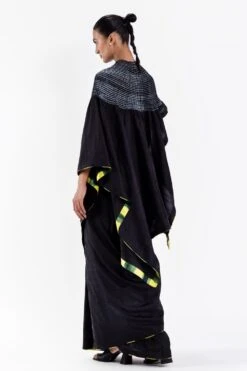 Medium Black Handsfree Shibori Sari -Echo Clothing Store 8823sm4 4