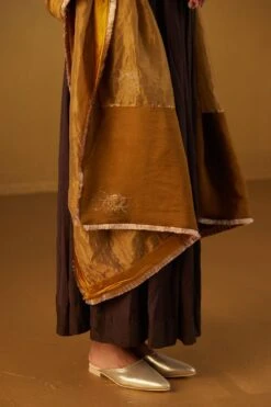 Shorshe Gold Hand Block Printed Dupatta 5 Shorshe Gold Hand Block Printed Dupatta -Echo Clothing Store 91023sr48 3