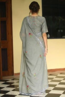 Begum Pret Handloom Kota Sari Set With 3D Floral Embroidery 9 Begum Pret Handloom Kota Sari Set With 3D Floral Embroidery -Echo Clothing Store 95bgp5 5