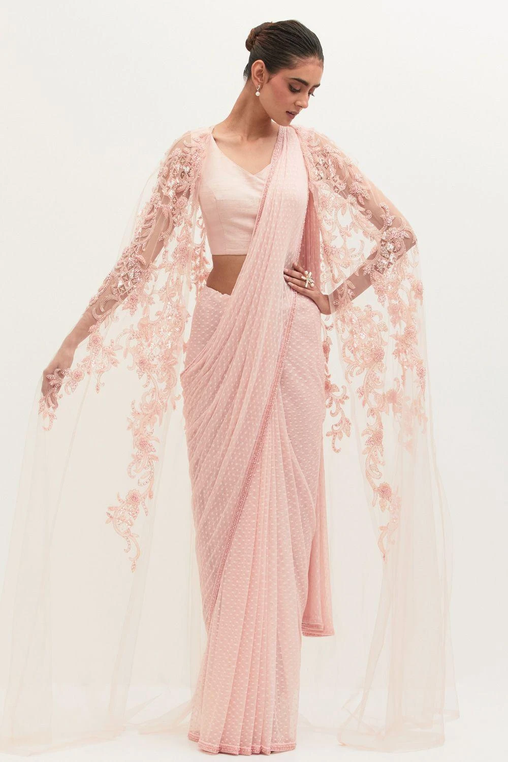 Mala And Kinnary Atlantis Cape Sari Set 1 Mala And Kinnary Atlantis Cape Sari Set