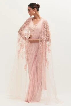 Mala And Kinnary Atlantis Cape Sari Set 8 Mala And Kinnary Atlantis Cape Sari Set -Echo Clothing Store 9823mk8 3