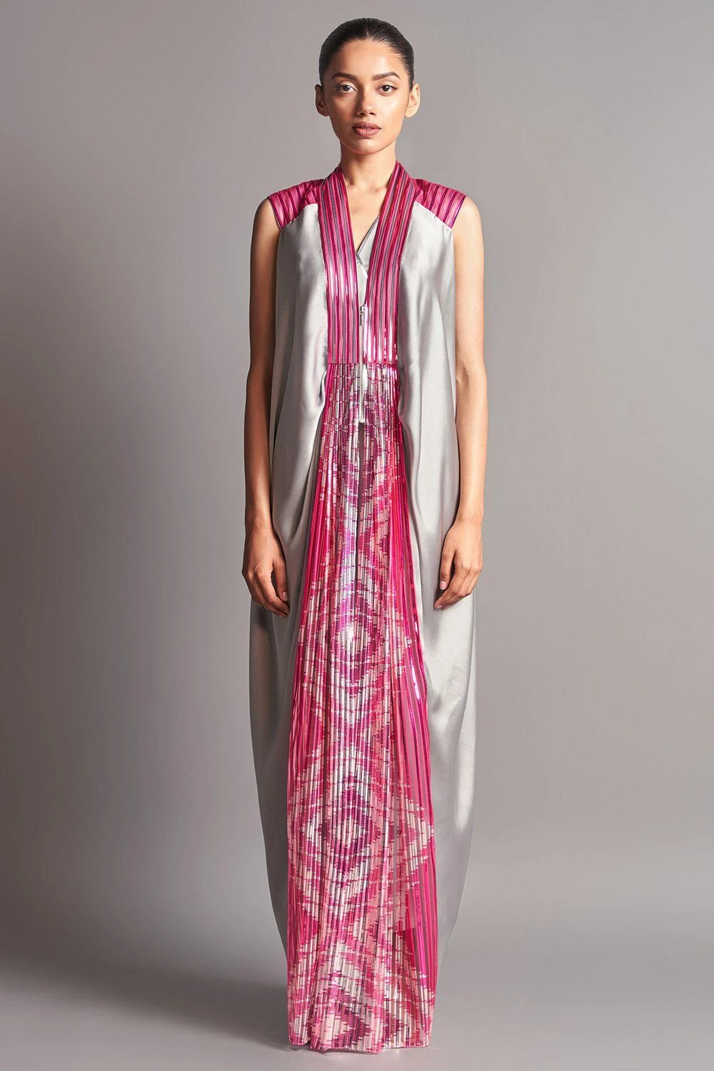 Amit Aggarwal Jacket & Jumpsuit With Metallic Chevron Details 2 Amit Aggarwal Jacket & Jumpsuit With Metallic Chevron Details - Image 2