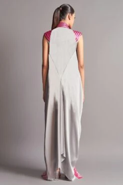 Amit Aggarwal Jacket & Jumpsuit With Metallic Chevron Details 5 Amit Aggarwal Jacket & Jumpsuit With Metallic Chevron Details -Echo Clothing Store aair 059 gry 3