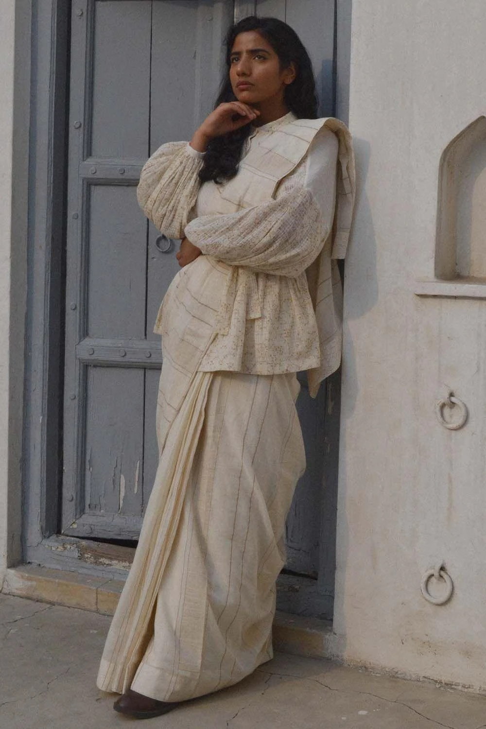 Ahmev Striped Cotton Sari 1 Ahmev Striped Cotton Sari