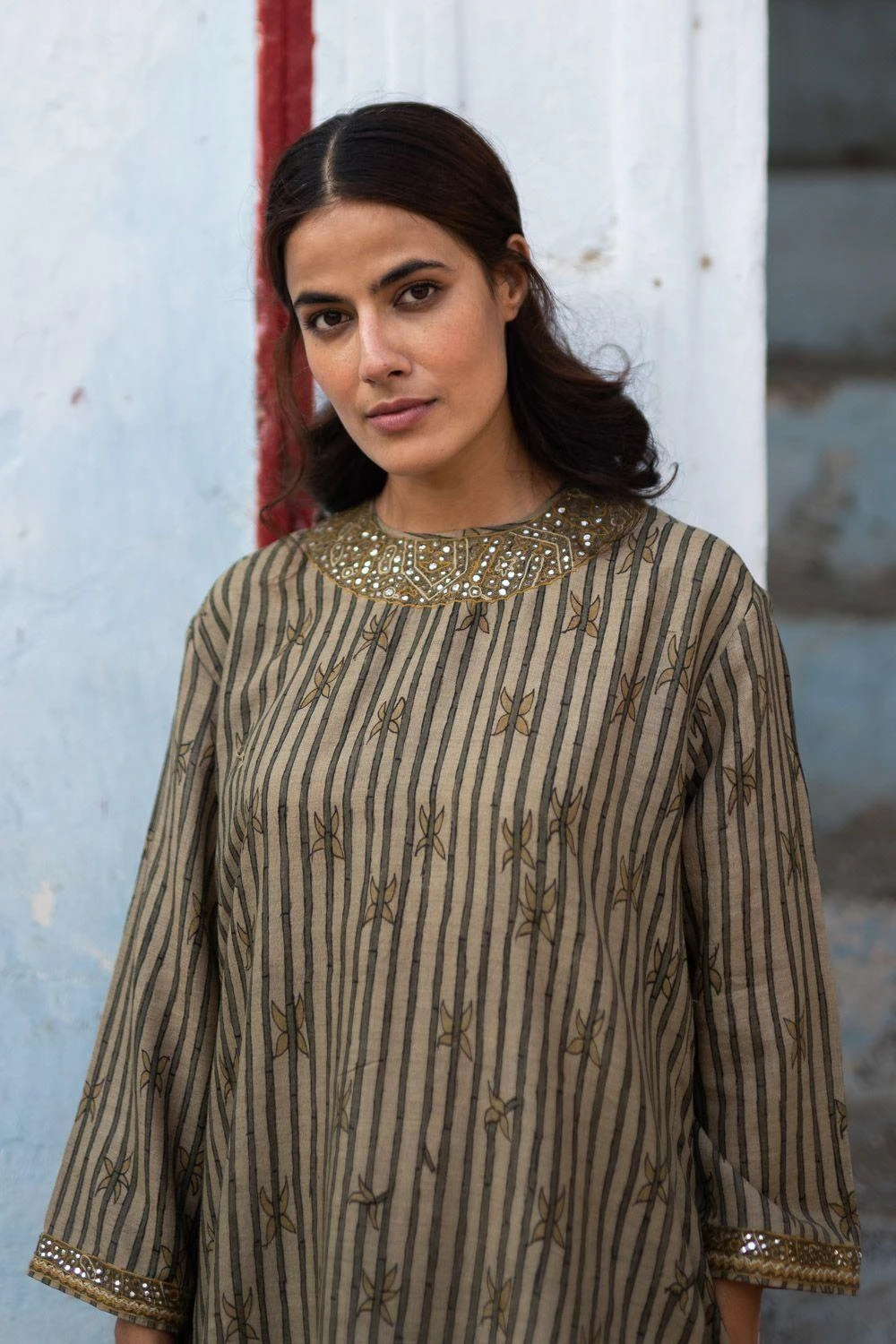 Archana Jaju Chanderi Kurta Set With Kalamkari Details 5 Archana Jaju Chanderi Kurta Set With Kalamkari Details - Image 5