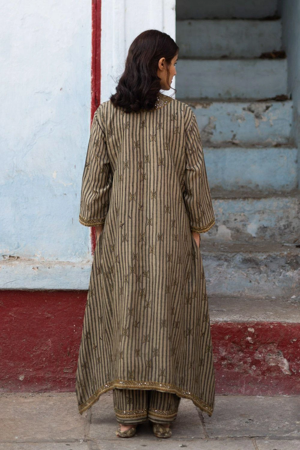 Archana Jaju Chanderi Kurta Set With Kalamkari Details 6 Archana Jaju Chanderi Kurta Set With Kalamkari Details - Image 6