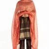 Akaaro Red Striped Silk Zari Dupatta