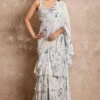 Arpita Mehta Seashore Floral Print Ruffle Sari Set