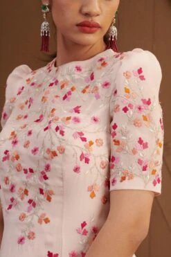 Shriya Som Powder Pink Floral Embroidered Gown -Echo Clothing Store augss8 3