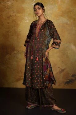 Sunira Designs Mirch Masala Raglan Sleeve Brown Kurta -Echo Clothing Store aw2109 3