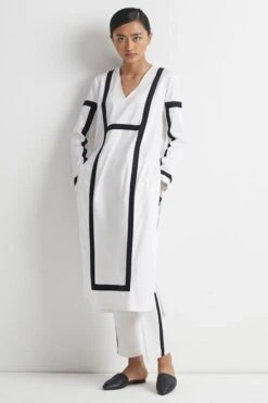 Kshitij Jalori White Panel Kurta Set -Echo Clothing Store b001 b101 w 3